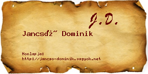 Jancsó Dominik névjegykártya