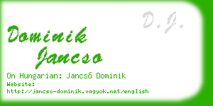 dominik jancso business card